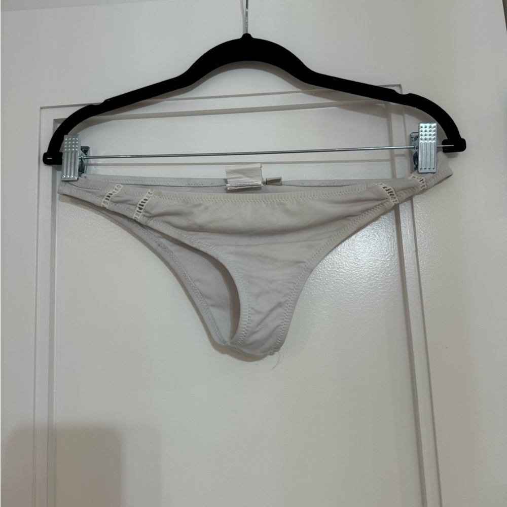 White rhythm bikini bottom scrunched detail a little discoloration SZ S